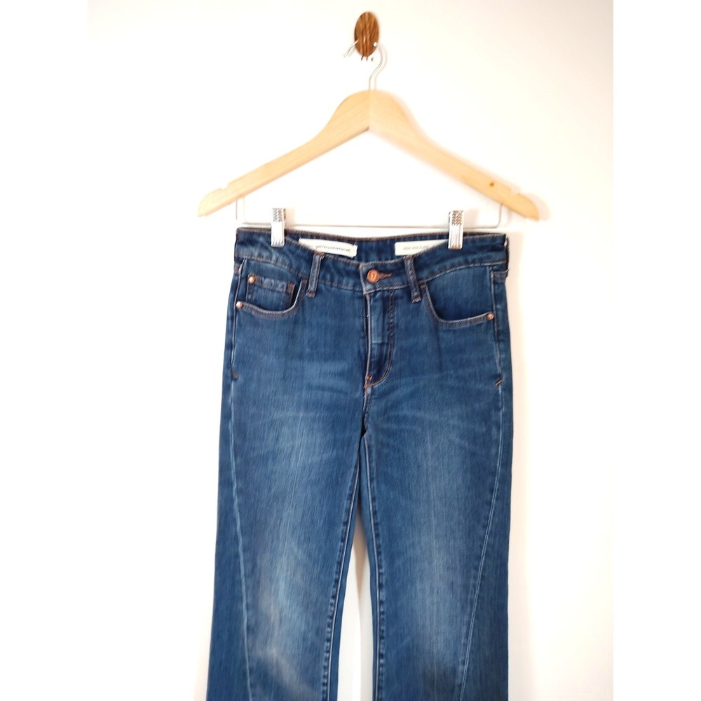 Anthropologie Pilcro and the Letterpress Medium Wash Flare Leg Jeans Fray Hem 25 - Picture 3 of 13